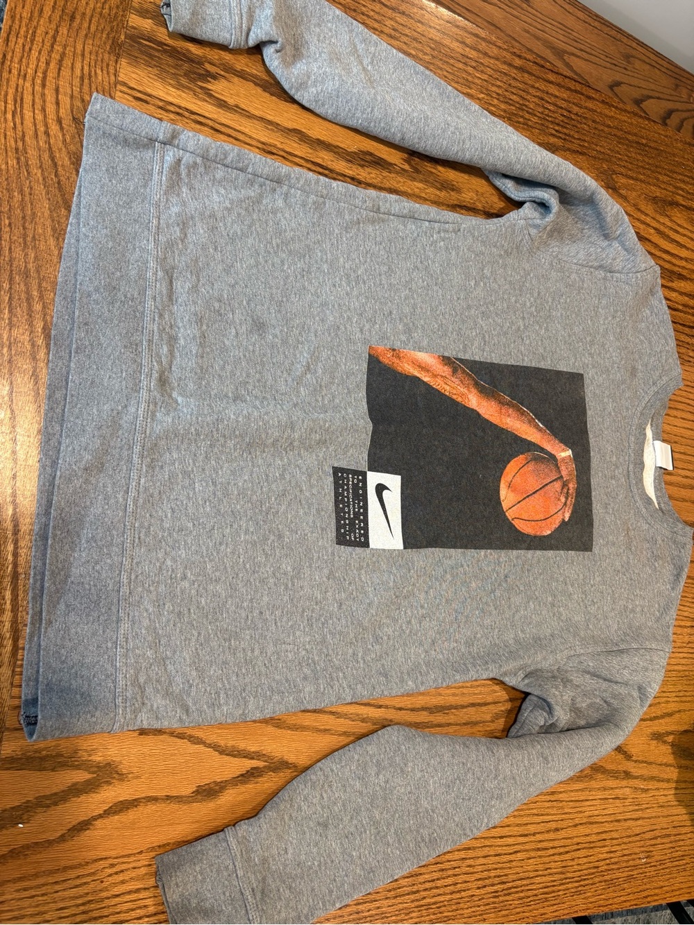 Nike Gray Crewneck Sweatshirt with Basketball Graphic